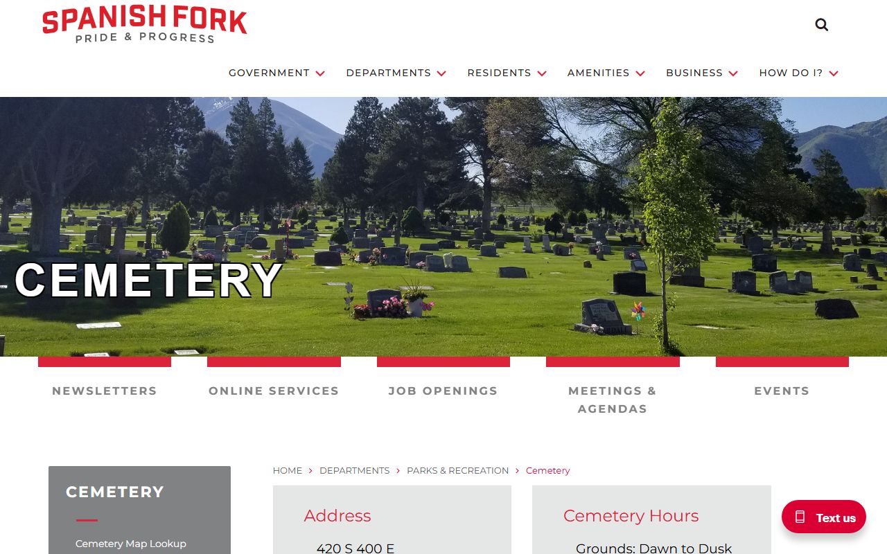 Spanish Fork Genealogy research at the city cemetery