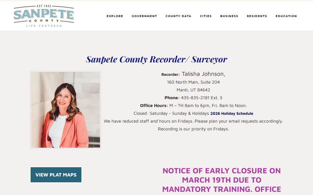 Sanpete County Genealogy recorder records