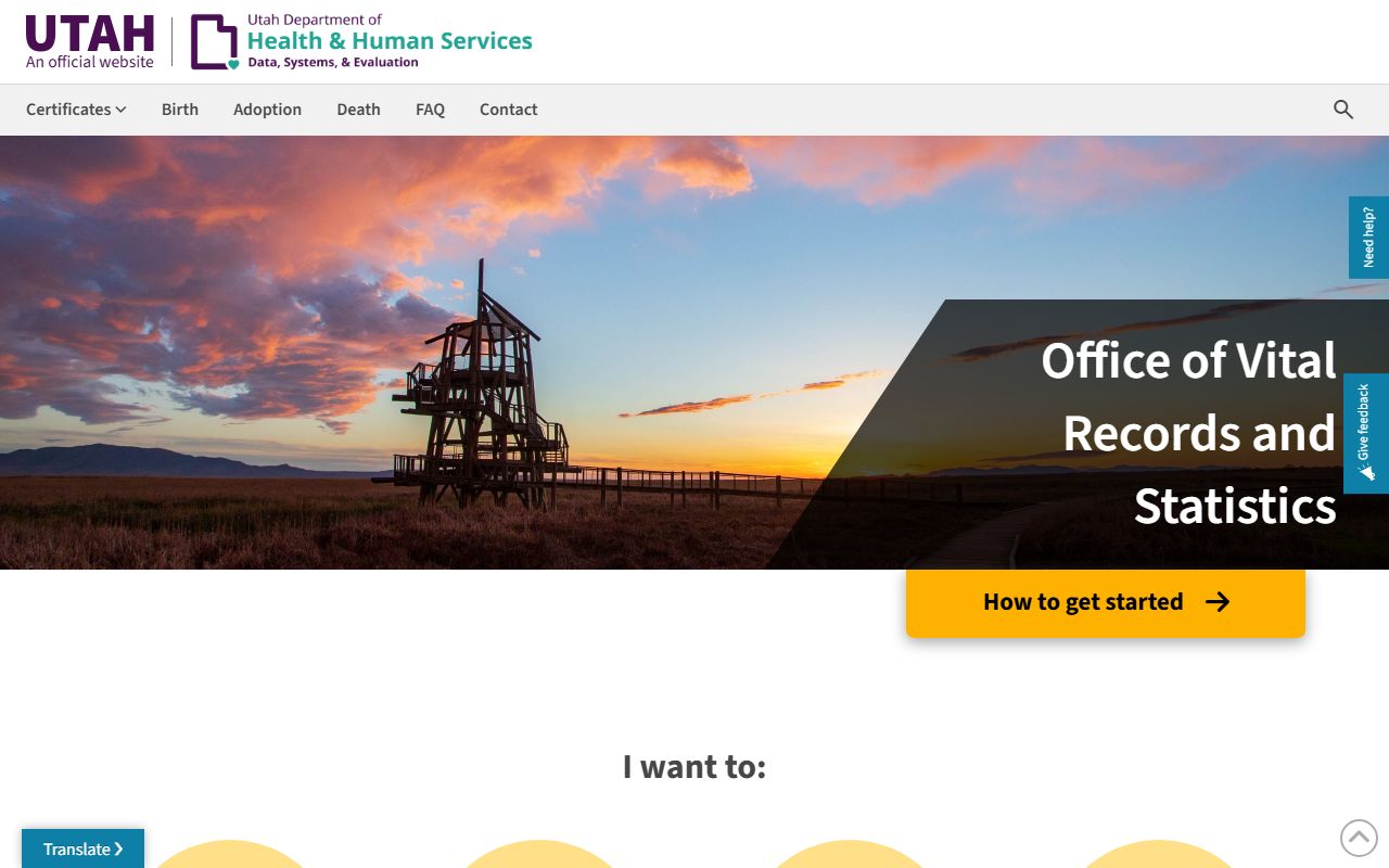 Utah Genealogy ordering options at the Utah Office of Vital Records and Statistics